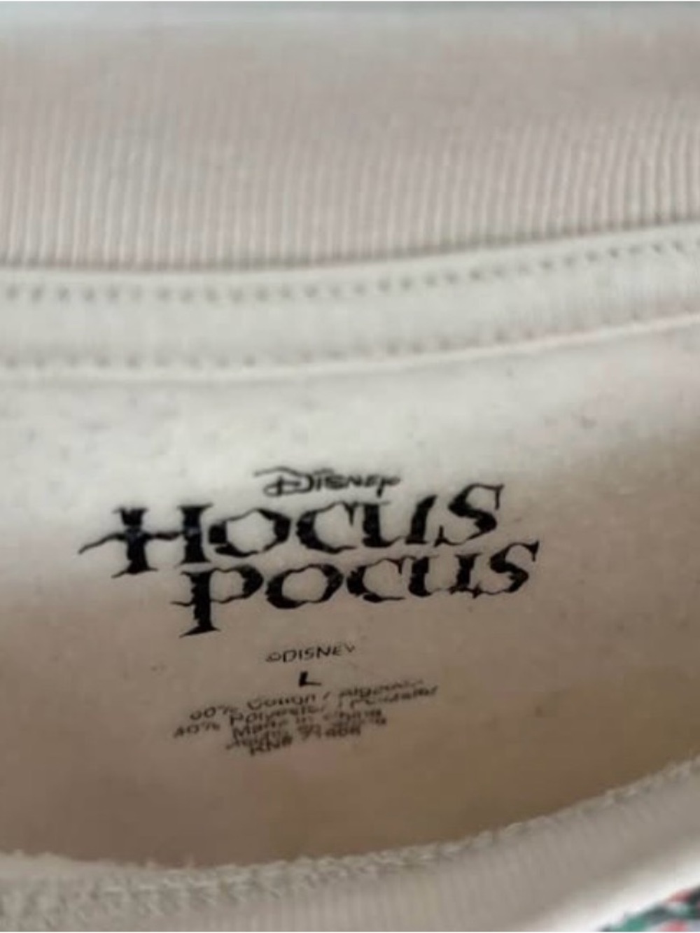 Hocus Pocus Graphic Cream Crop Sweatshirt - Juniors Large - Picture 6 of 7